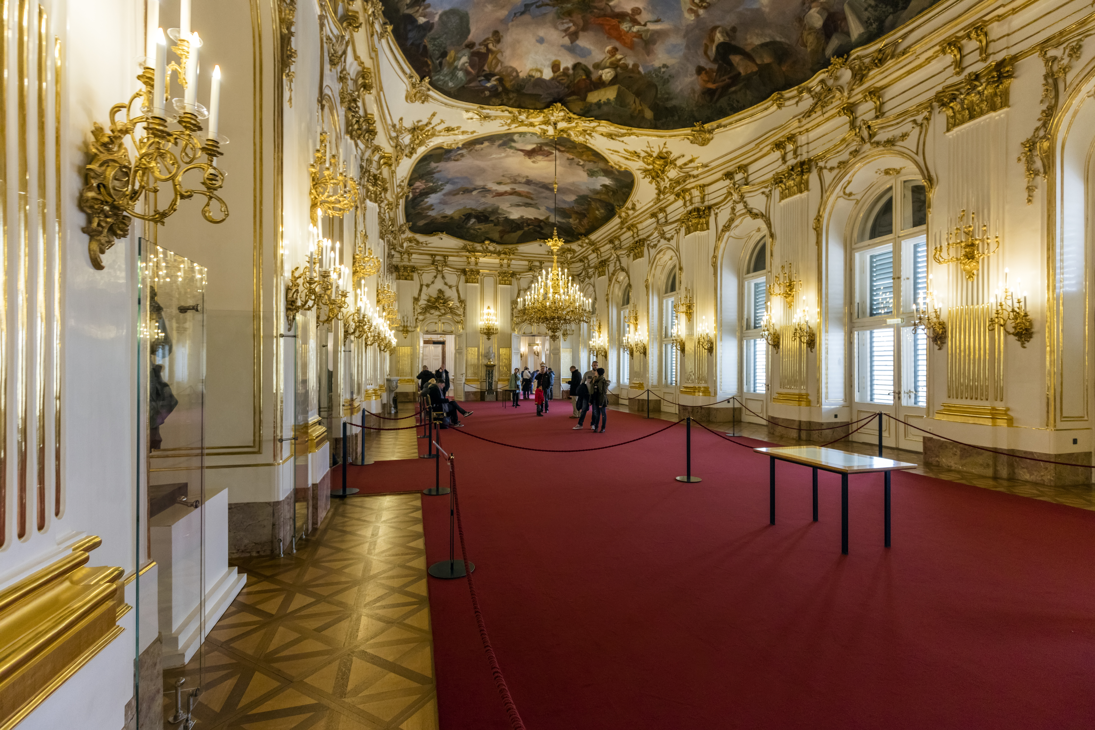 : Interior of Schonbrunn Palace, a former imperial summer residenc